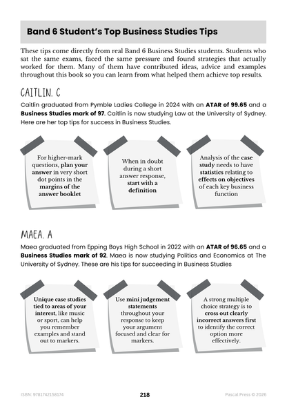 Excel 60 Days to Band 6: HSC Year 12 Business Studies