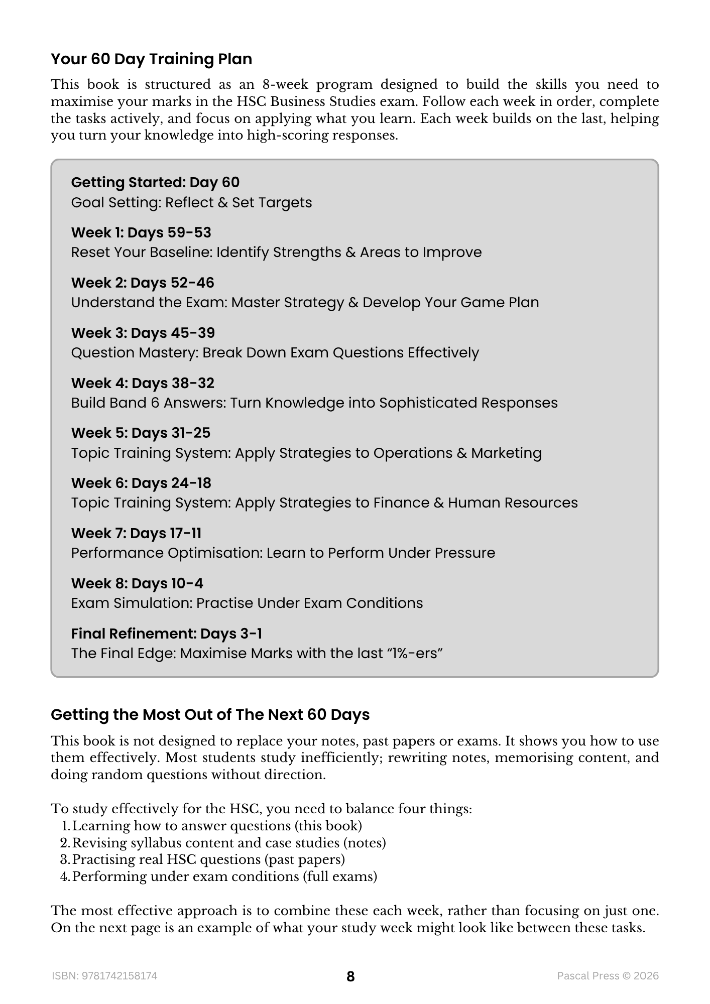 Excel 60 Days to Band 6: HSC Year 12 Business Studies