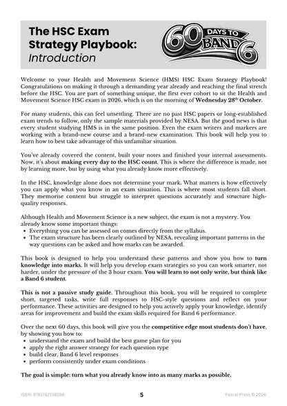 Excel 60 Days to Band 6: HSC Year 12 Health and Movement Science