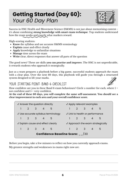 Excel 60 Days to Band 6: HSC Year 12 Health and Movement Science