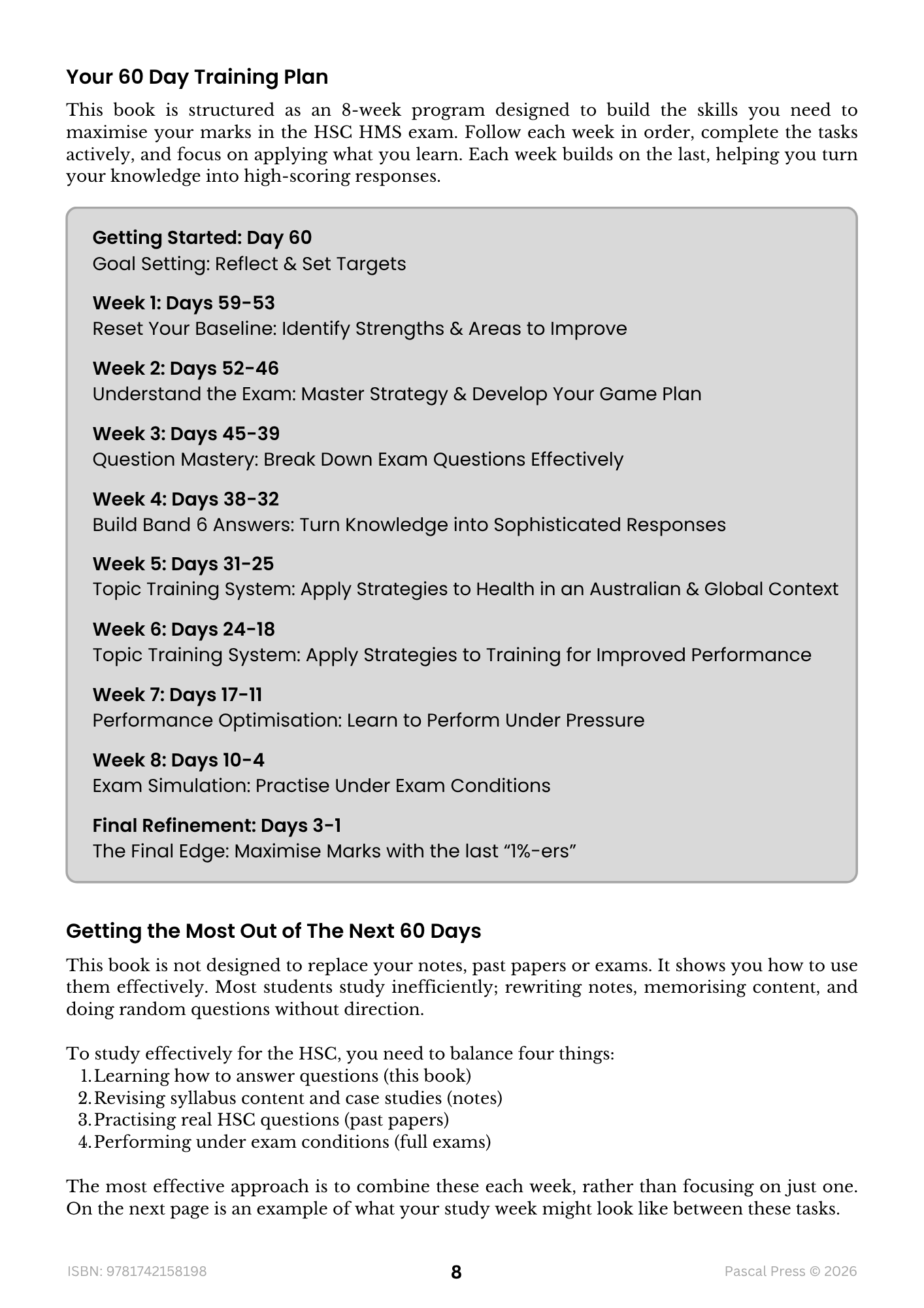 Excel 60 Days to Band 6: HSC Year 12 Health and Movement Science