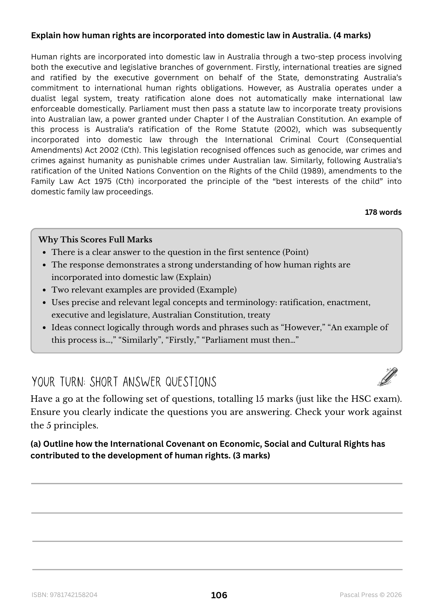 Excel 60 Days to Band 6: HSC Year 12 Legal Studies