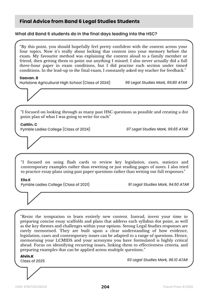 Excel 60 Days to Band 6: HSC Year 12 Legal Studies