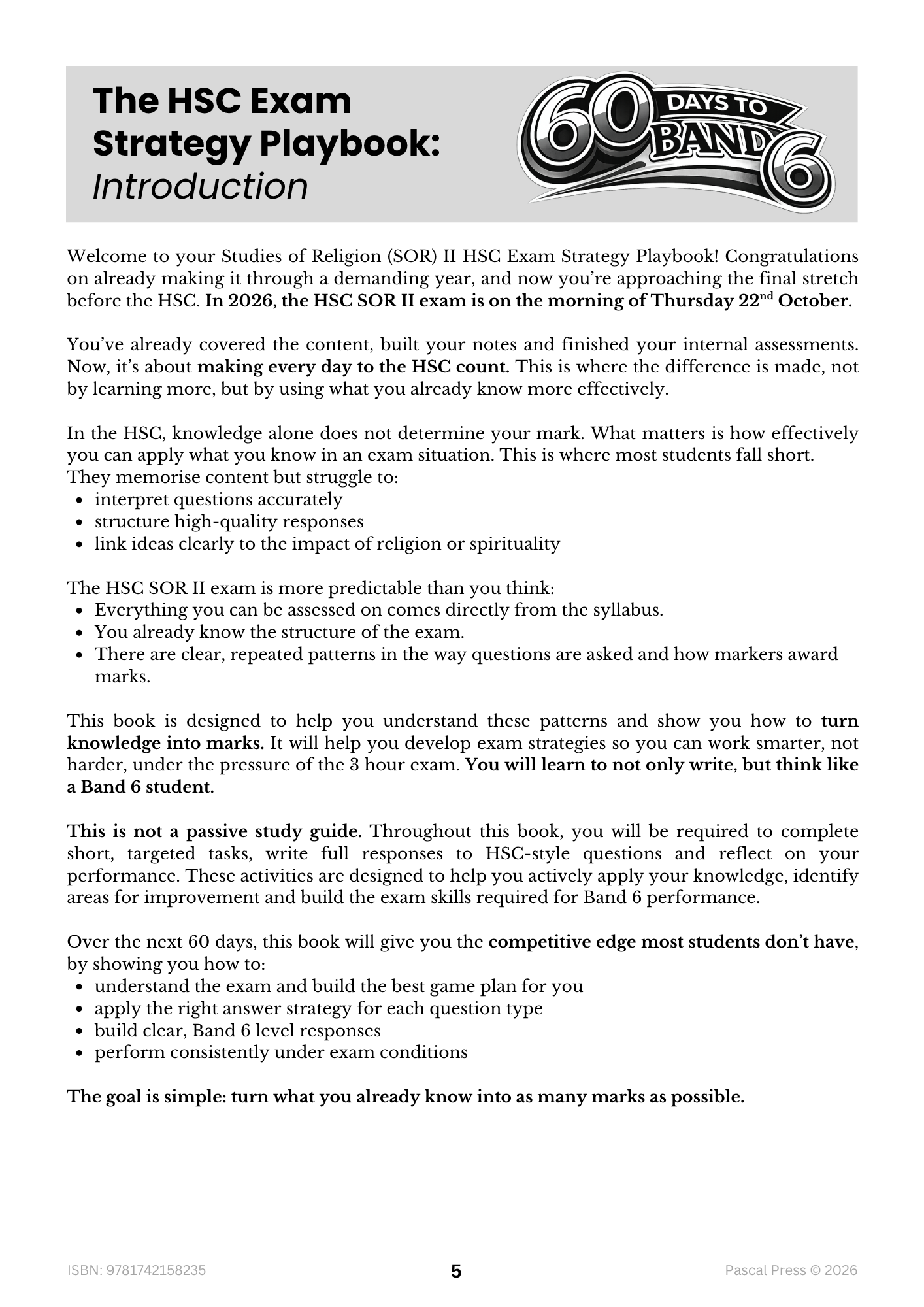 Excel 60 Days to Band 6: HSC Year 12 Studies of Religion II