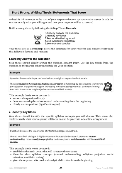 Excel 60 Days to Band 6: HSC Year 12 Studies of Religion II