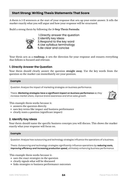 Excel 60 Days to Band 6: HSC Year 12 Business Studies (2027-2028)