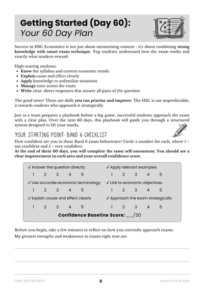 Excel 60 Days to Band 6: HSC Year 12 Economics (2027)