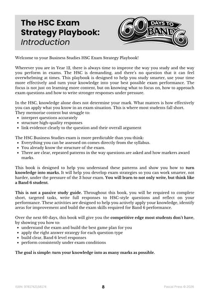 Excel 60 Days to Band 6: HSC Year 12 Business Studies (2027-2028)