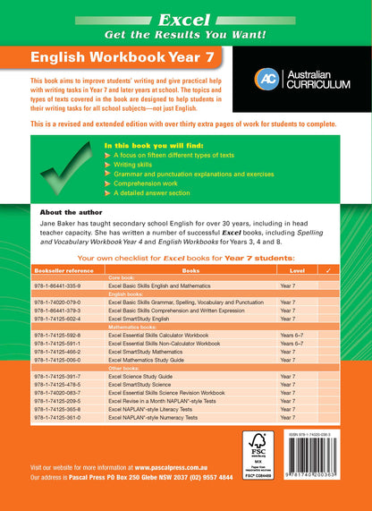 Excel Essential Skills - English Workbook Year 7