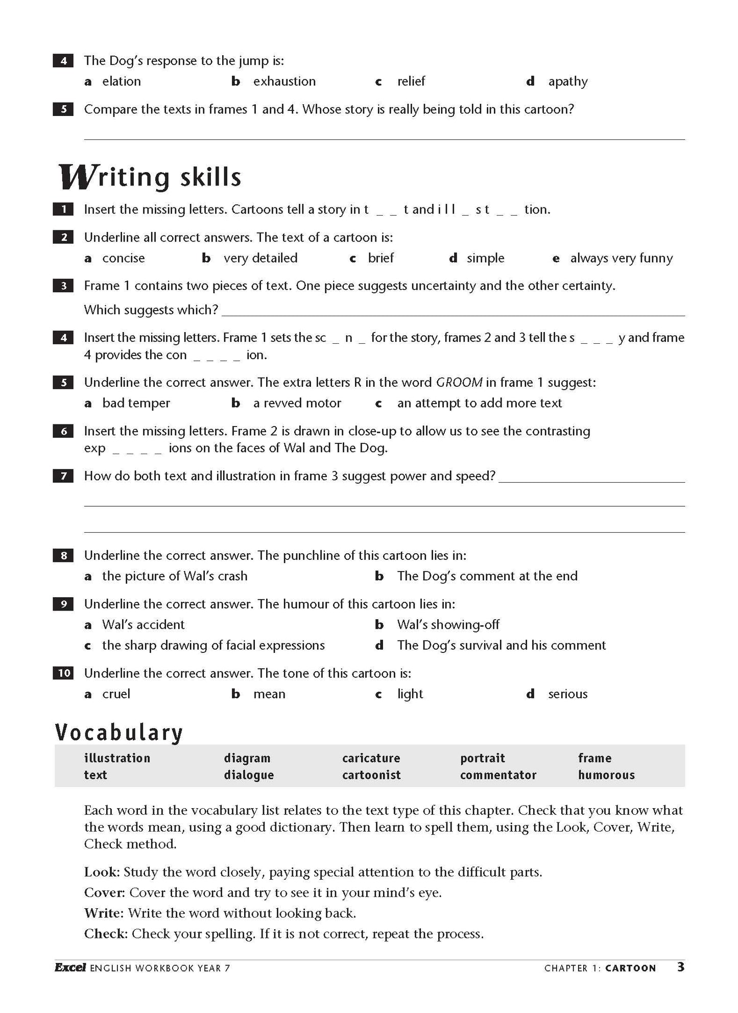 Excel Essential Skills - English Workbook Year 7