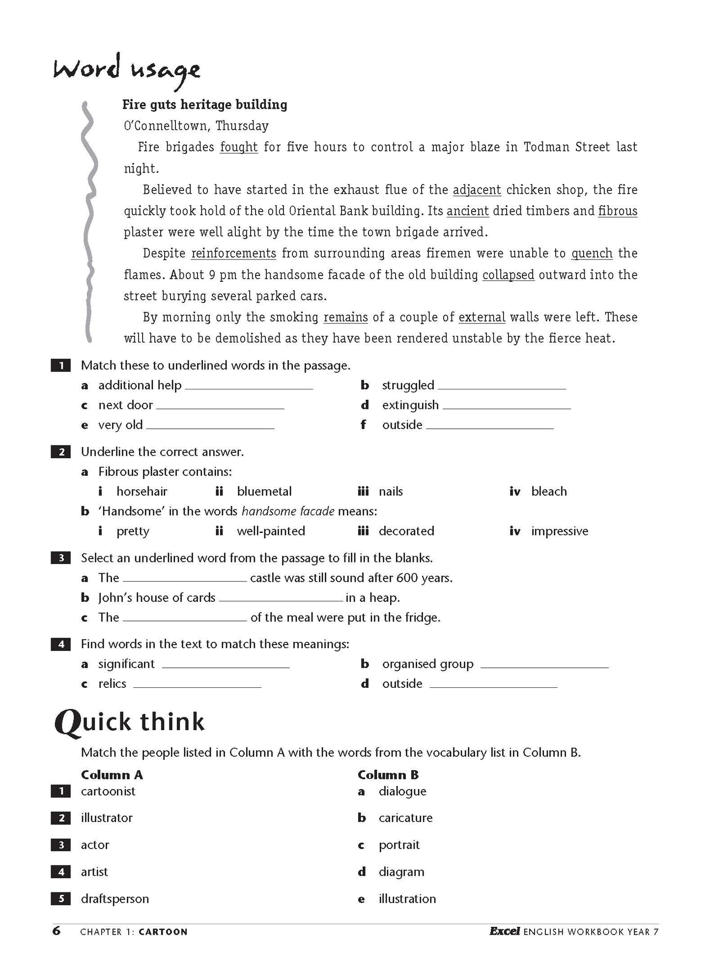 Excel Essential Skills - English Workbook Year 7