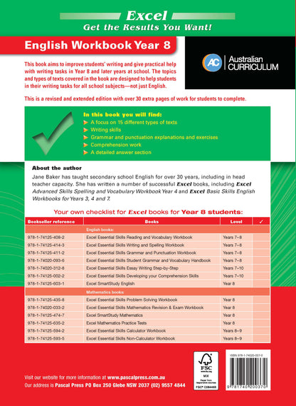 Excel Essential Skills - English Workbook Year 8
