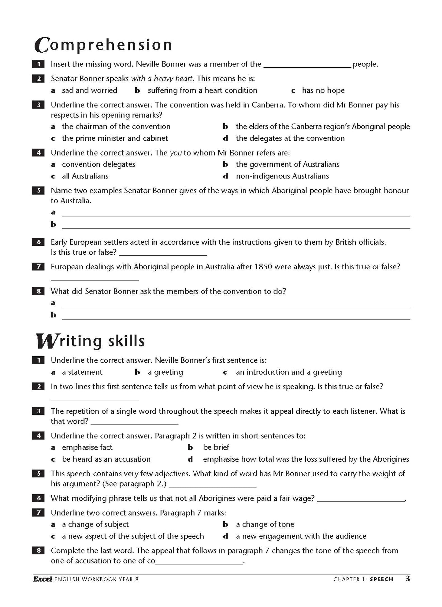 Excel Essential Skills - English Workbook Year 8
