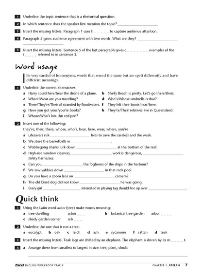 Excel Essential Skills - English Workbook Year 8