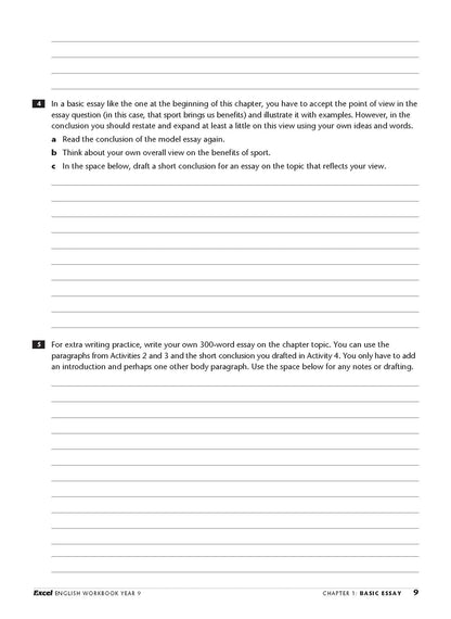 Excel Essential Skills - English Workbook Year 9