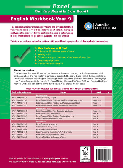 Excel Essential Skills - English Workbook Year 9