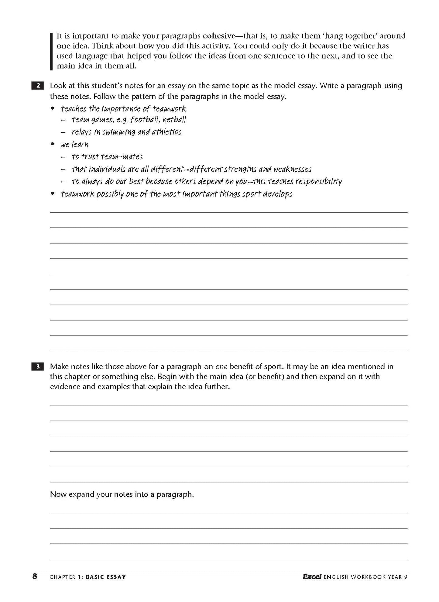 Excel Essential Skills - English Workbook Year 9