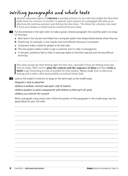 Excel Essential Skills - English Workbook Year 10