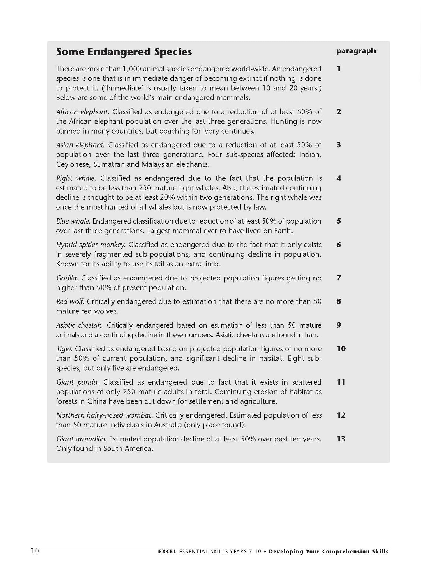 Excel Essential Skills - Developing Your Comprehension Skills Years 7-10
