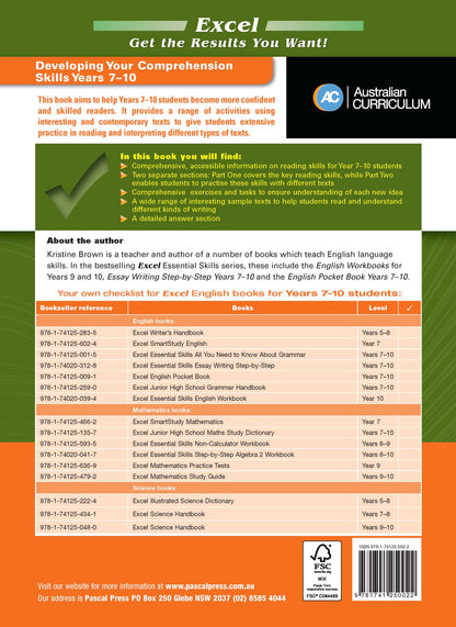 Excel Essential Skills - Developing Your Comprehension Skills Years 7-10