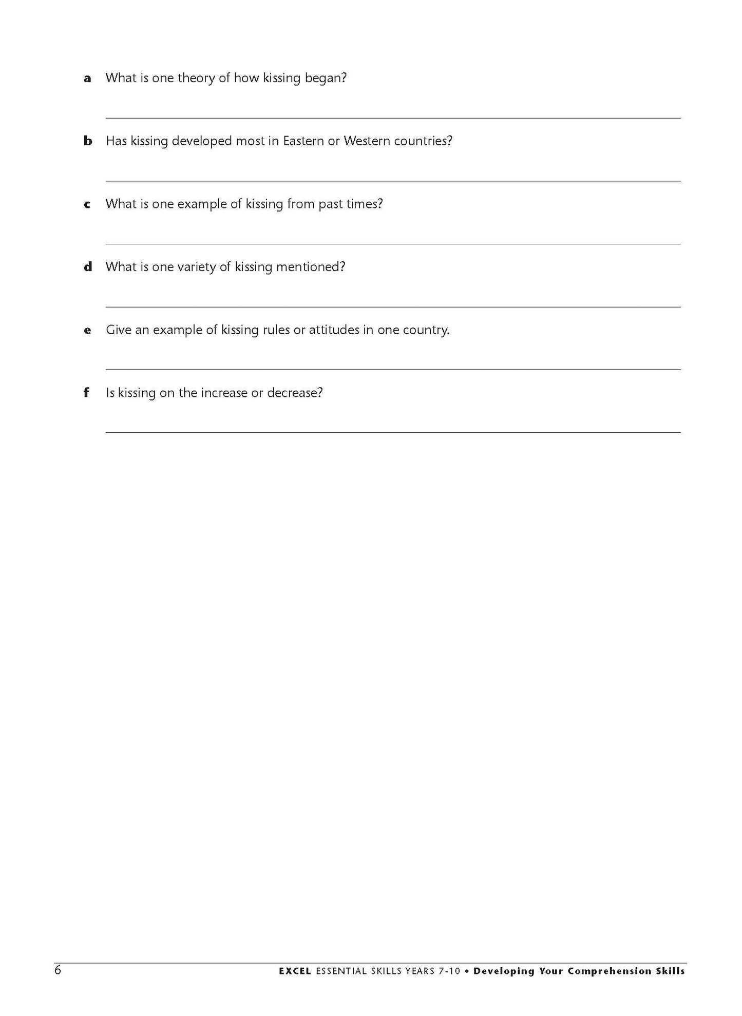 Excel Essential Skills - Developing Your Comprehension Skills Years 7-10
