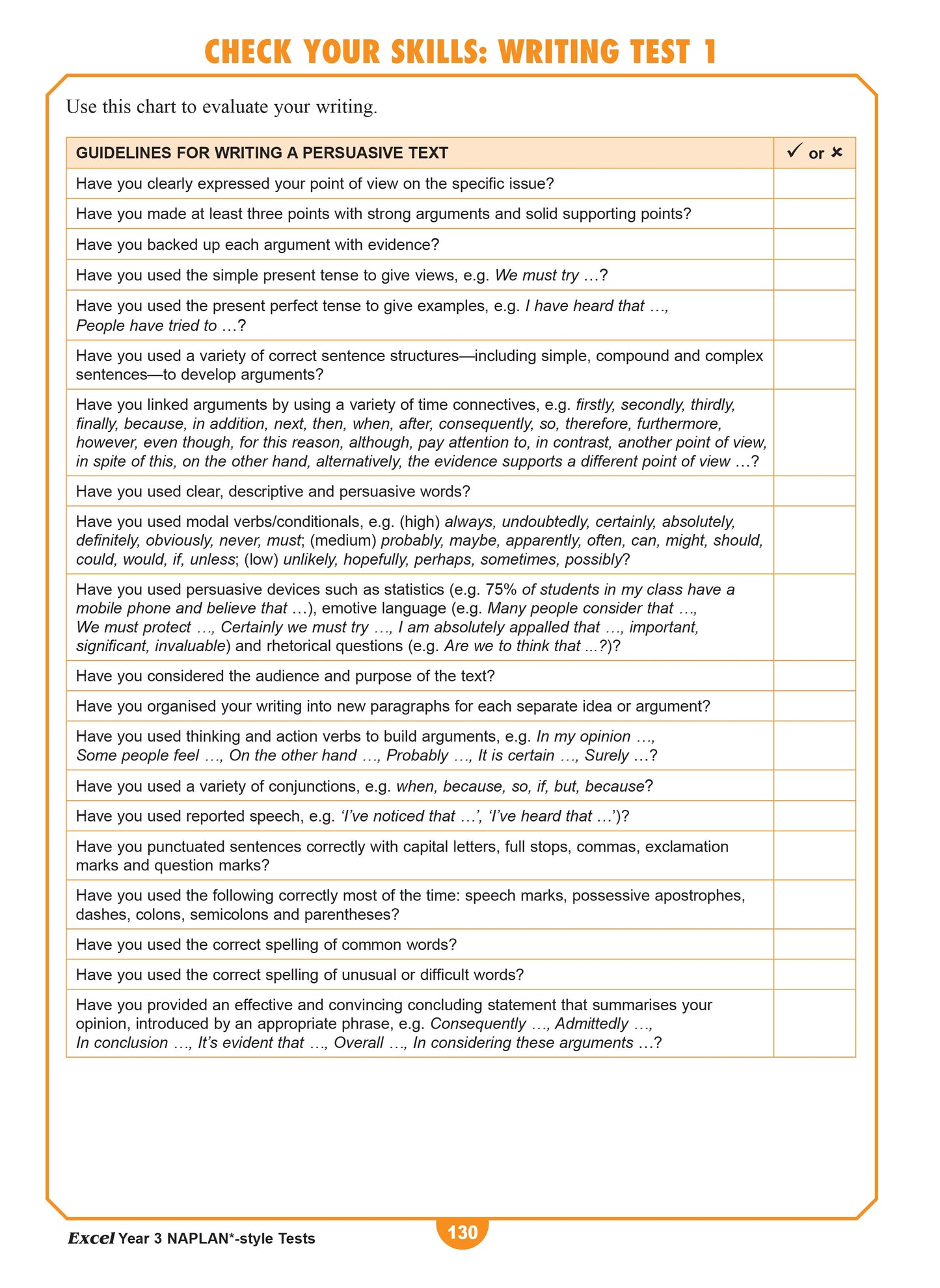 Excel Year 3 NAPLAN*-style Tests