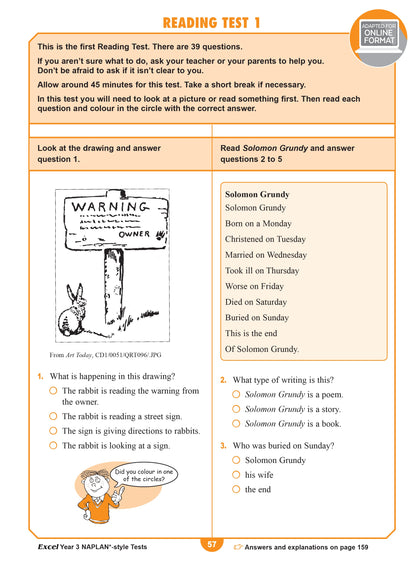 Excel Year 3 NAPLAN*-style Tests