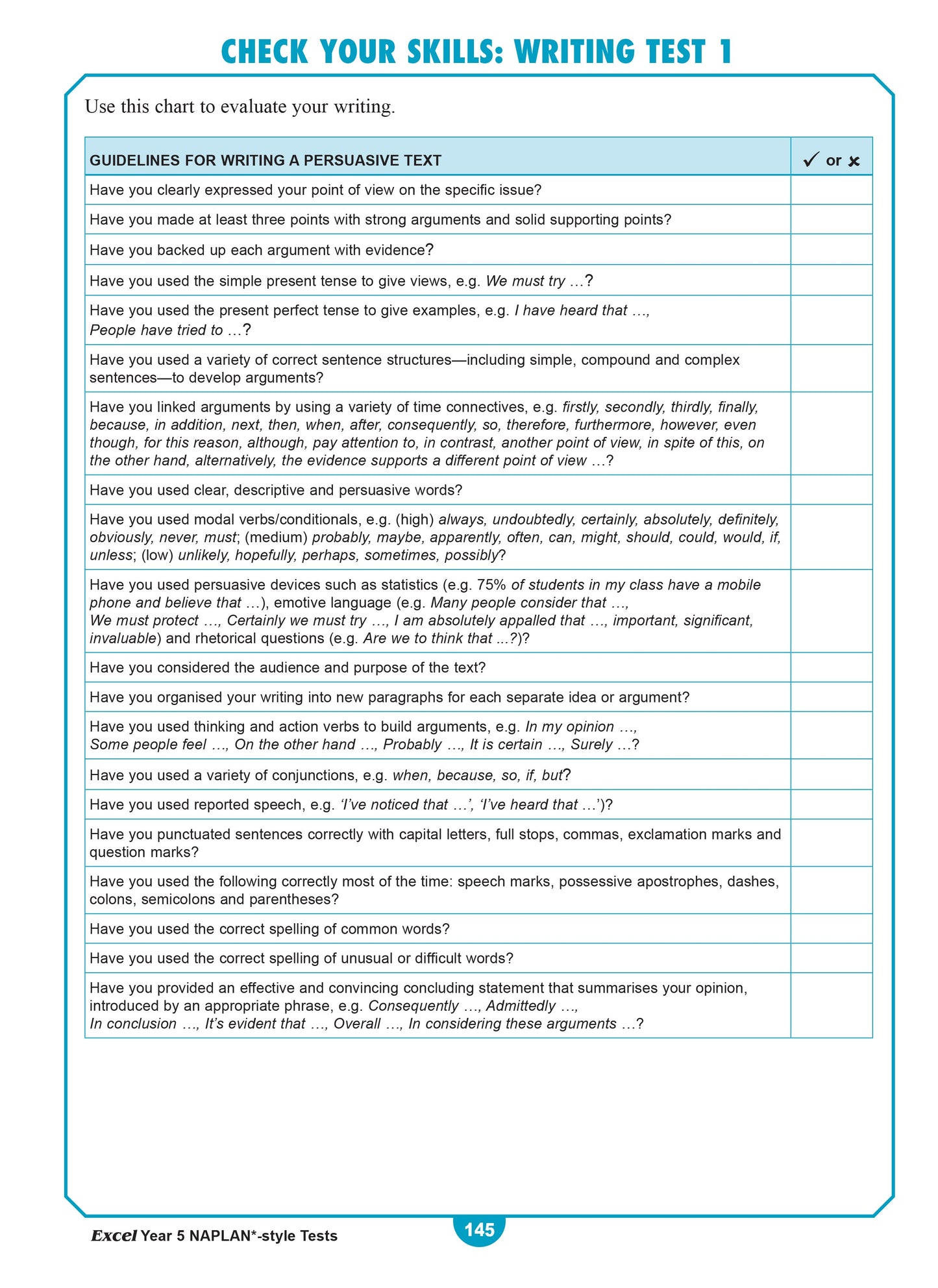 Excel Year 5 NAPLAN*-style Tests