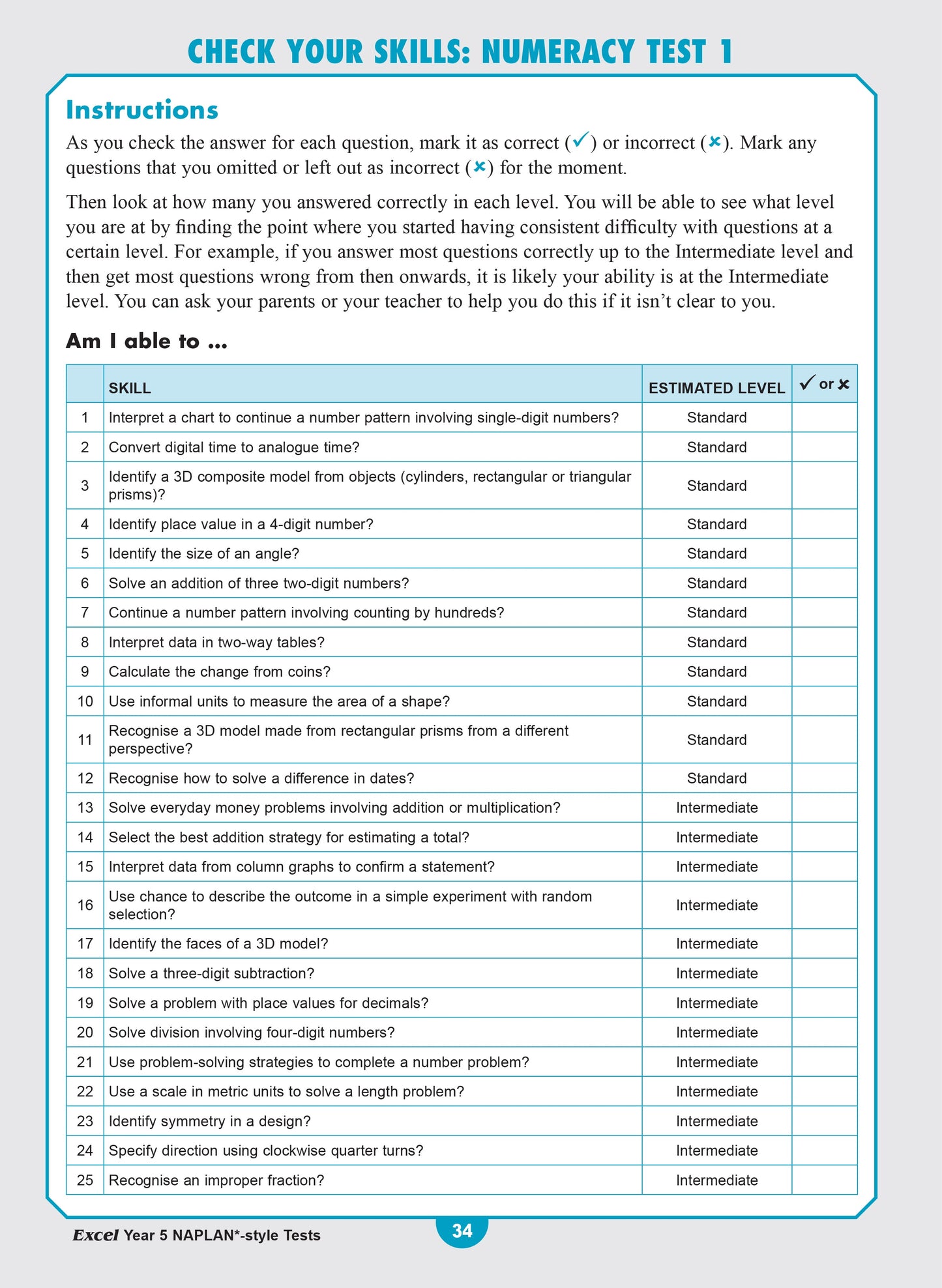 Excel Year 5 NAPLAN*-style Tests