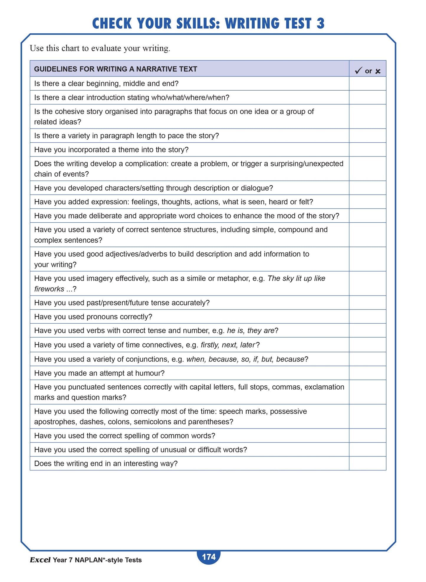 Excel Year 7 NAPLAN*-style Tests