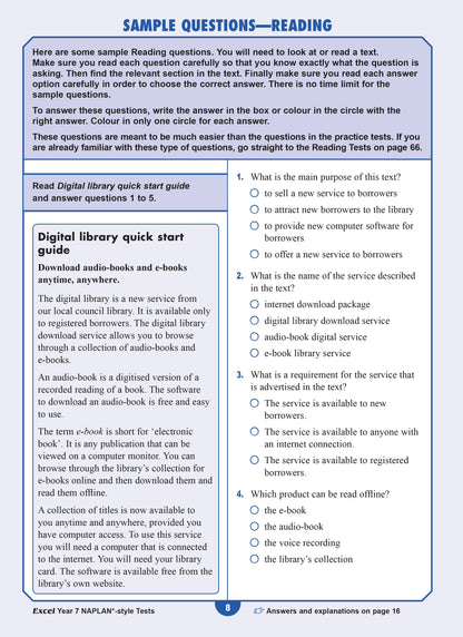 Excel Year 7 NAPLAN*-style Tests