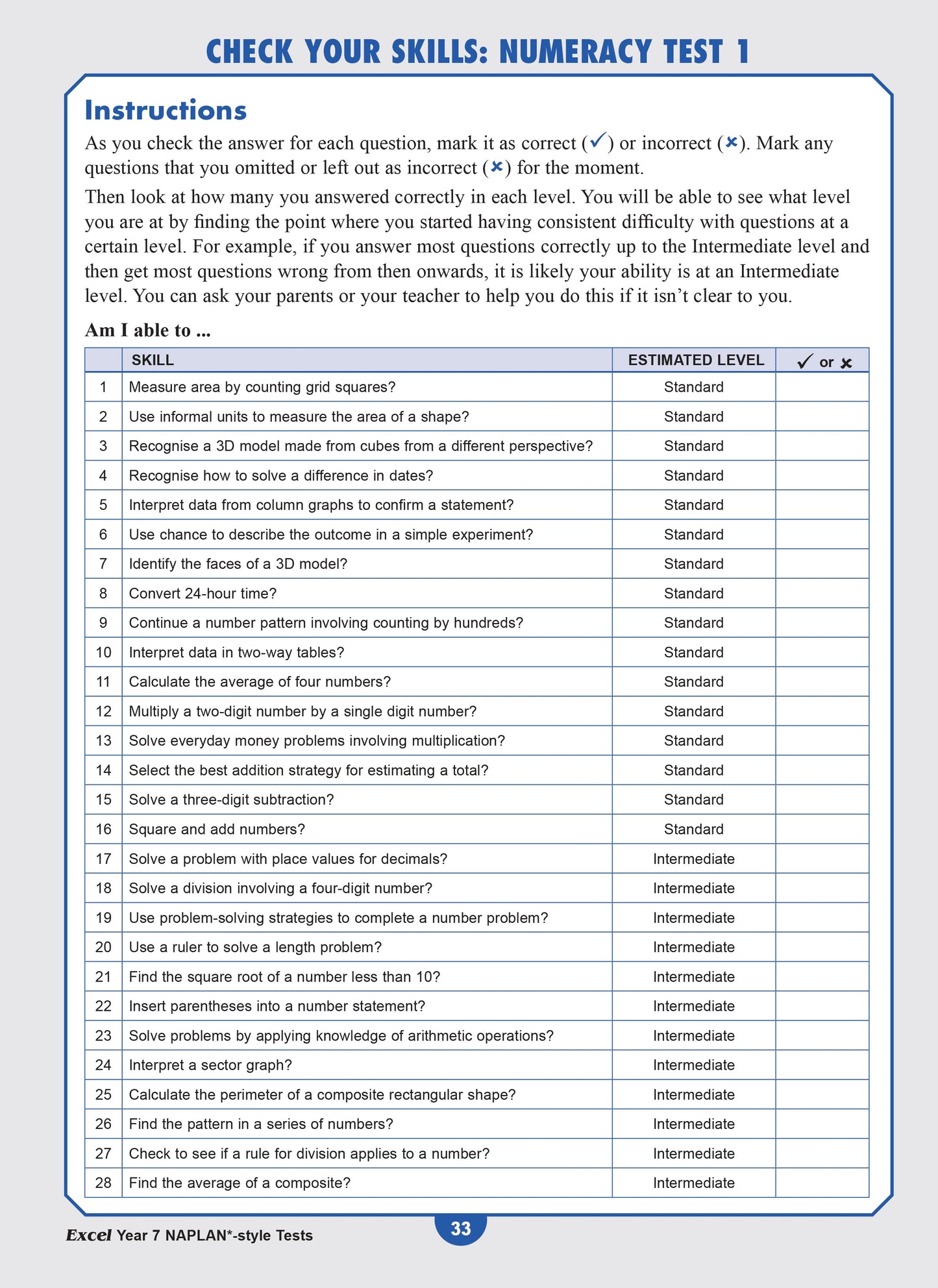 Excel Year 7 NAPLAN*-style Tests