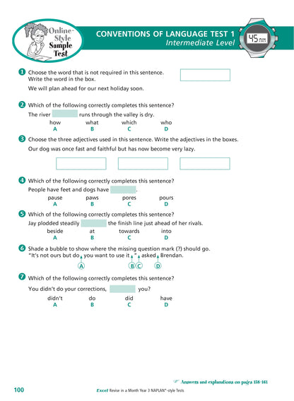 Excel Revise in a Month Year 3 NAPLAN*-style Tests