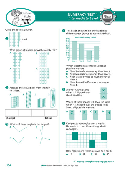 Excel Revise in a Month Year 3 NAPLAN*-style Tests