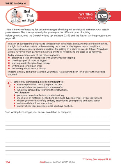 Excel Revise in a Month Year 5 NAPLAN*-style Tests