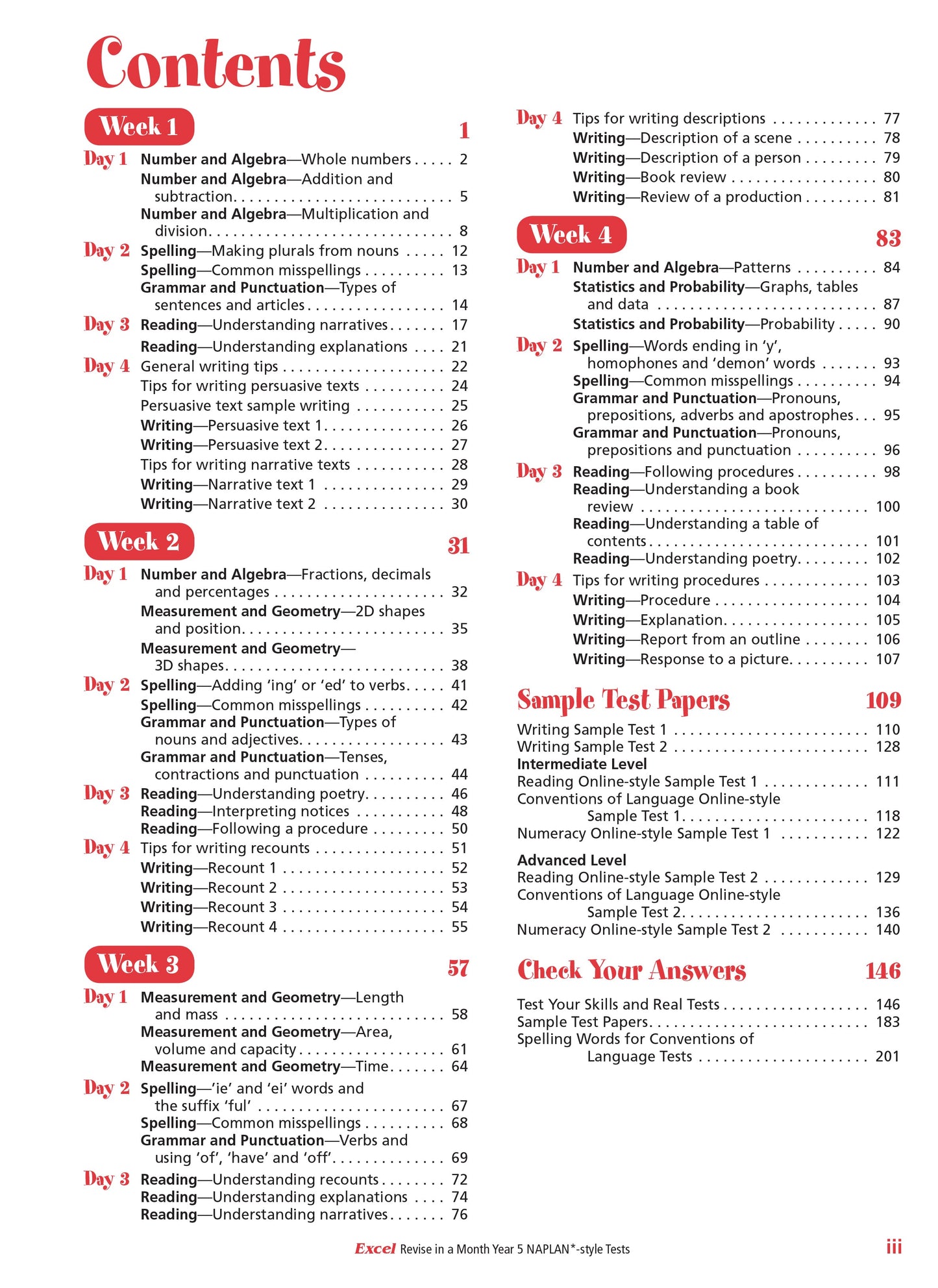 Excel Revise in a Month Year 5 NAPLAN*-style Tests
