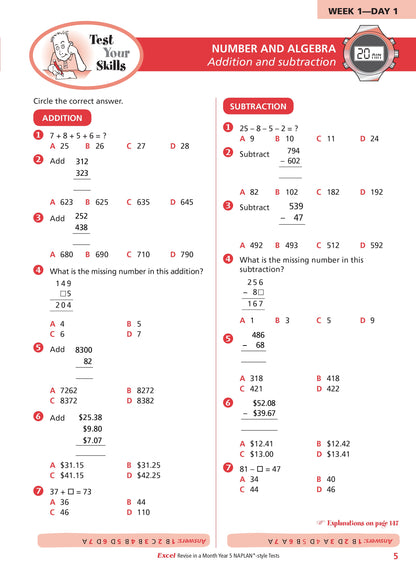 Excel Revise in a Month Year 5 NAPLAN*-style Tests