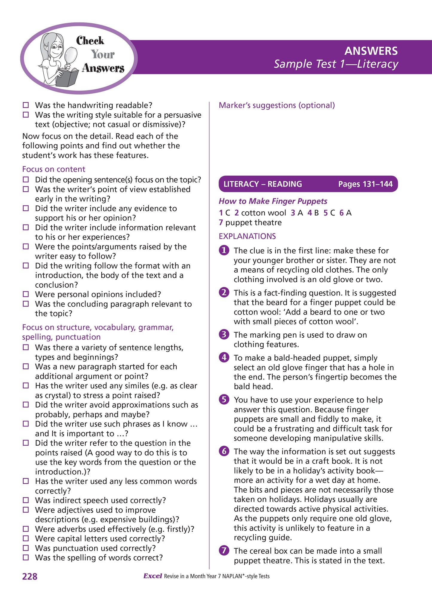 Excel Revise in a Month Year 7 NAPLAN*-style Tests