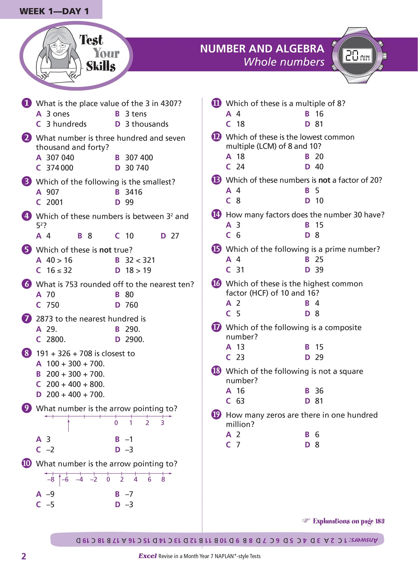 Excel Revise in a Month Year 7 NAPLAN*-style Tests