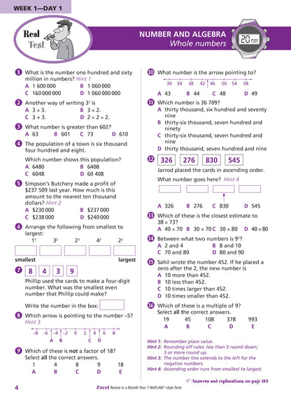 Excel Revise in a Month Year 7 NAPLAN*-style Tests