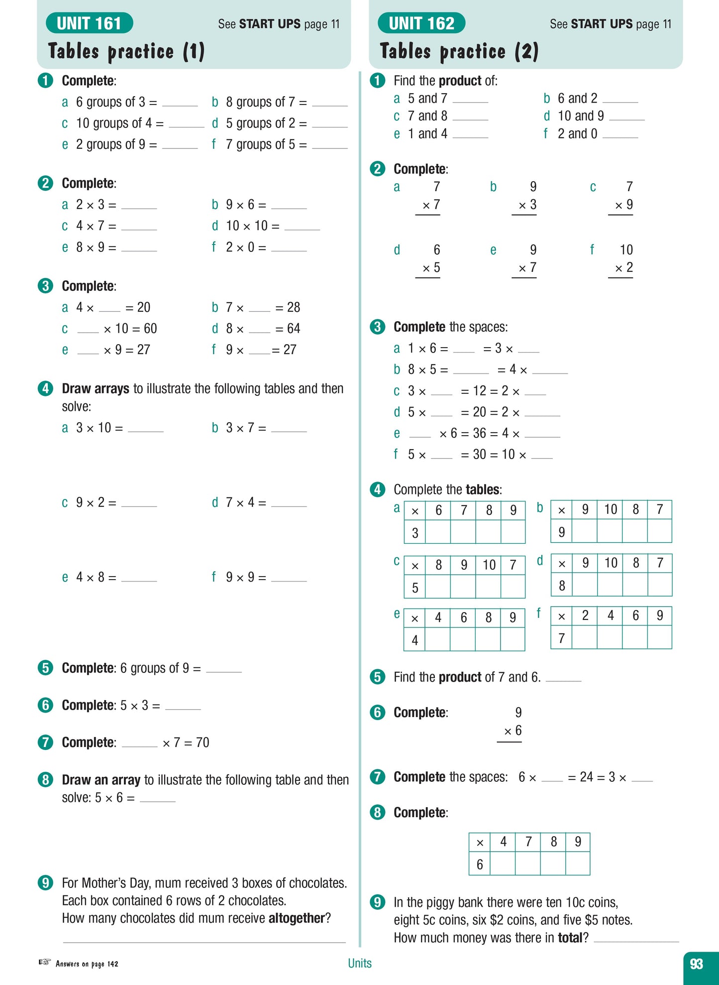 Excel Advanced Skills - Start Up Maths - Year 3