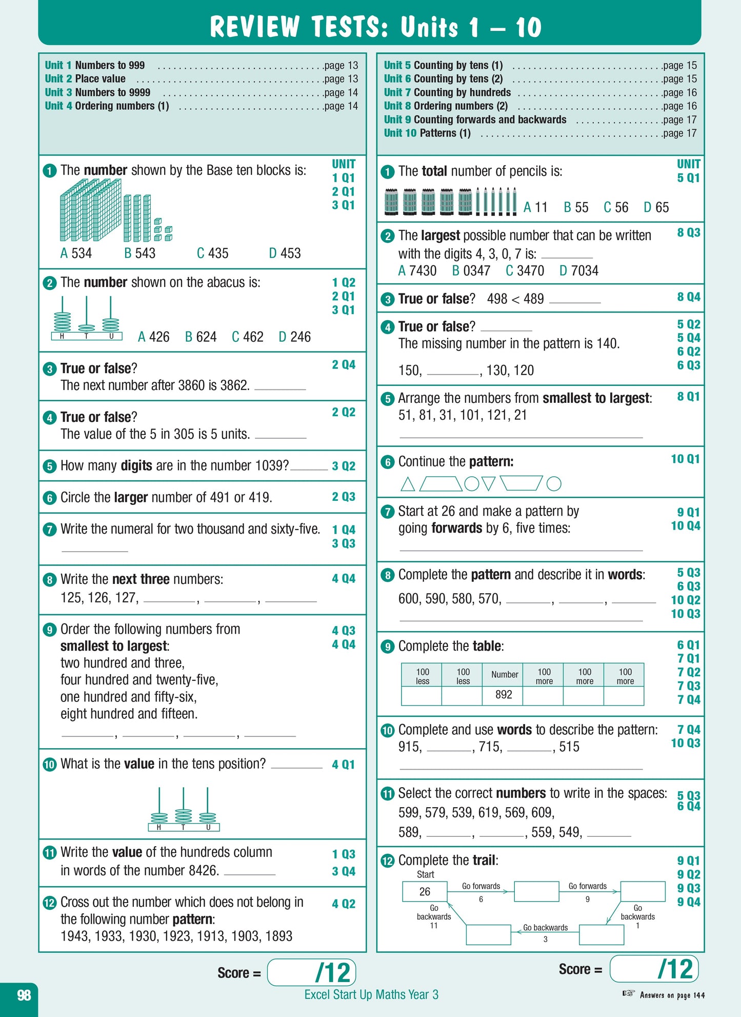 Excel Advanced Skills - Start Up Maths - Year 3