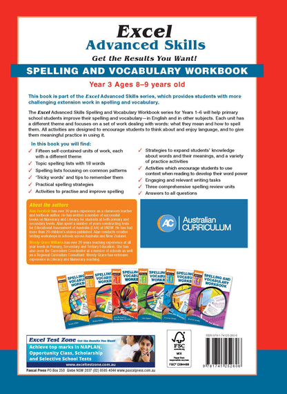 Excel Advanced Skills - Spelling and Vocabulary Workbook Year 3