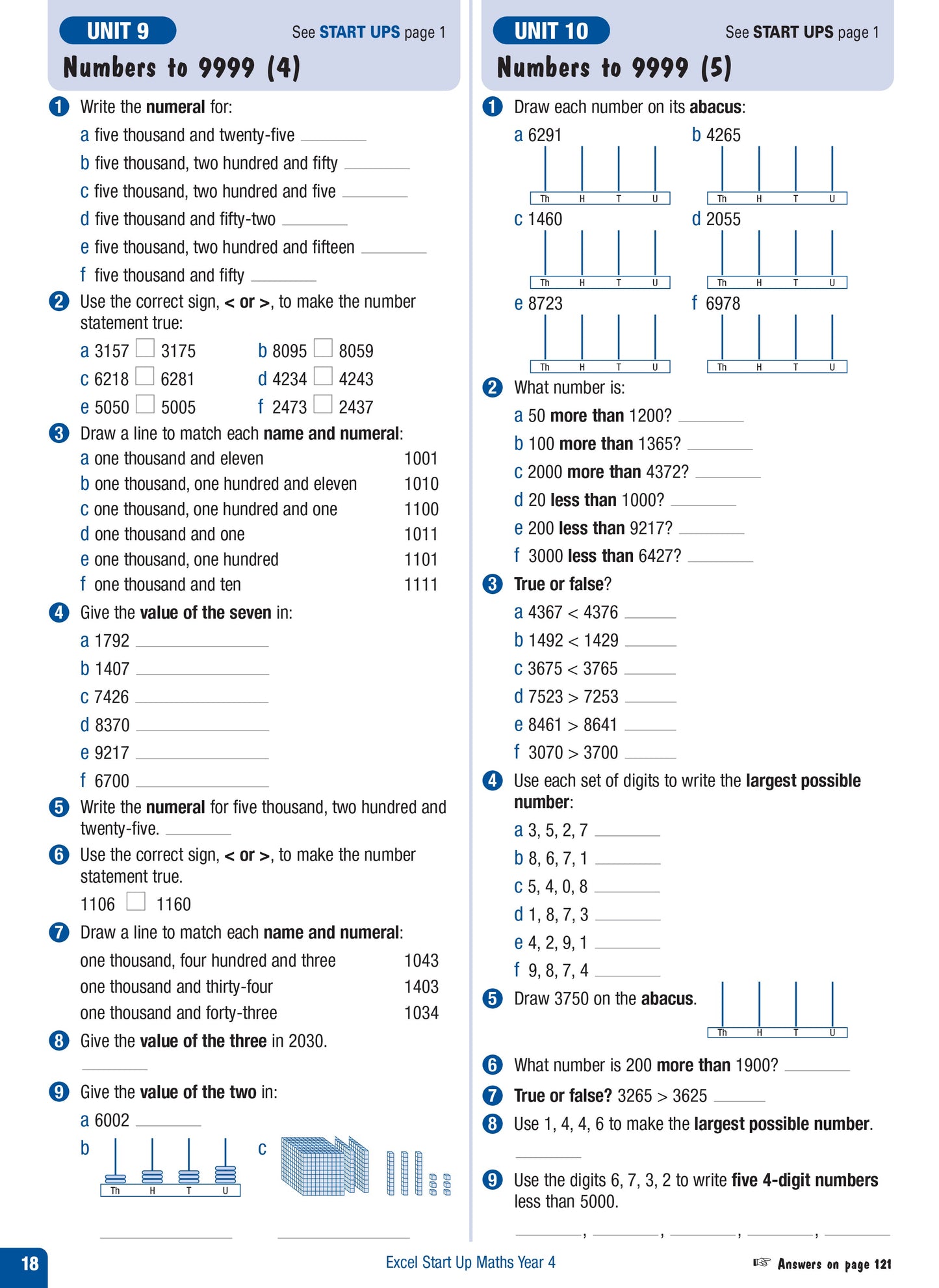 Excel Advanced Skills - Start Up Maths - Year 4
