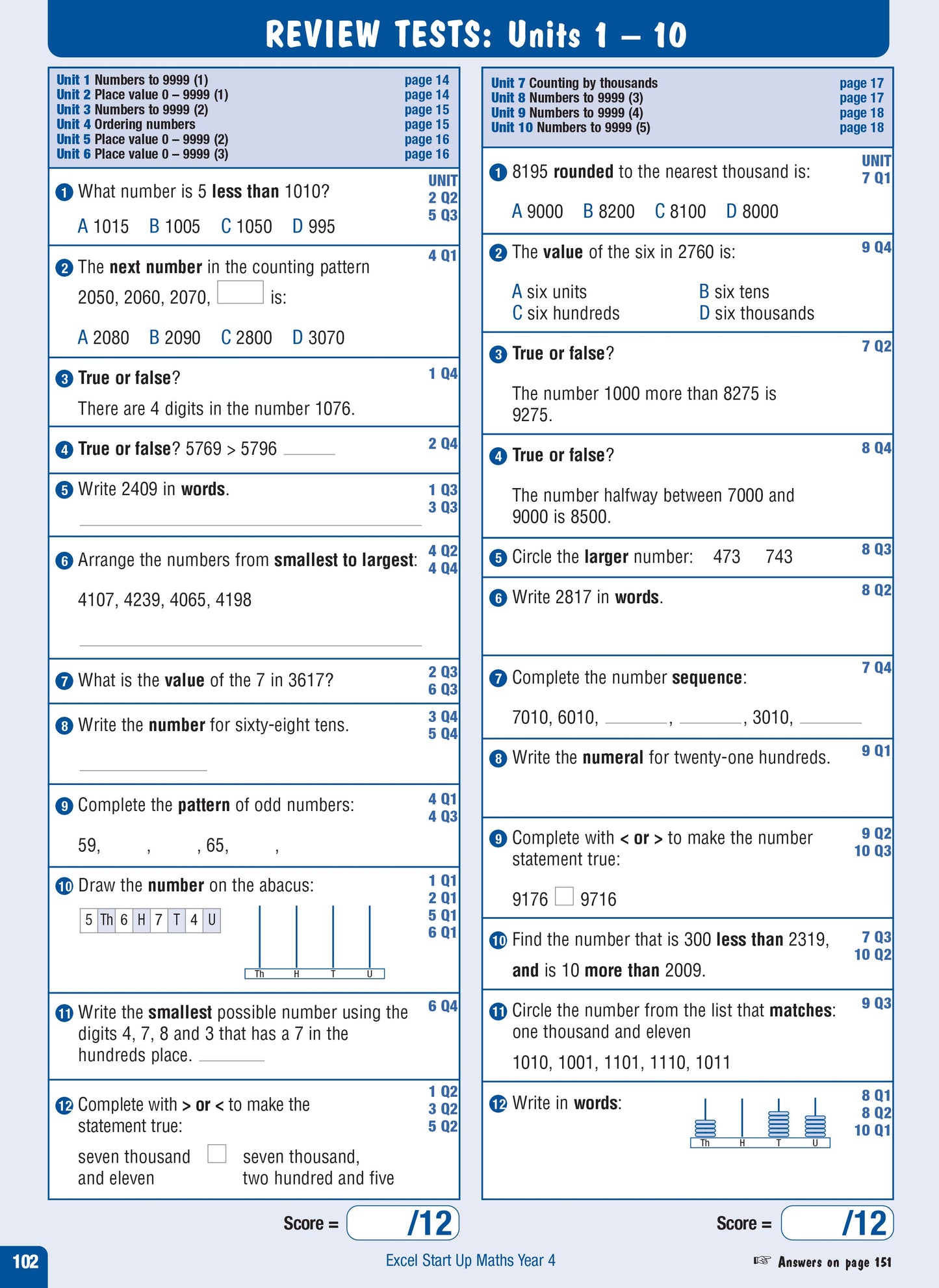 Excel Advanced Skills - Start Up Maths - Year 4