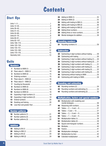 Excel Advanced Skills - Start Up Maths - Year 4