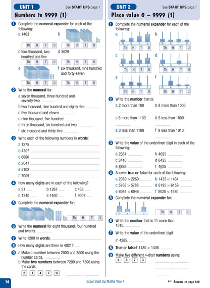 Excel Advanced Skills - Start Up Maths - Year 4