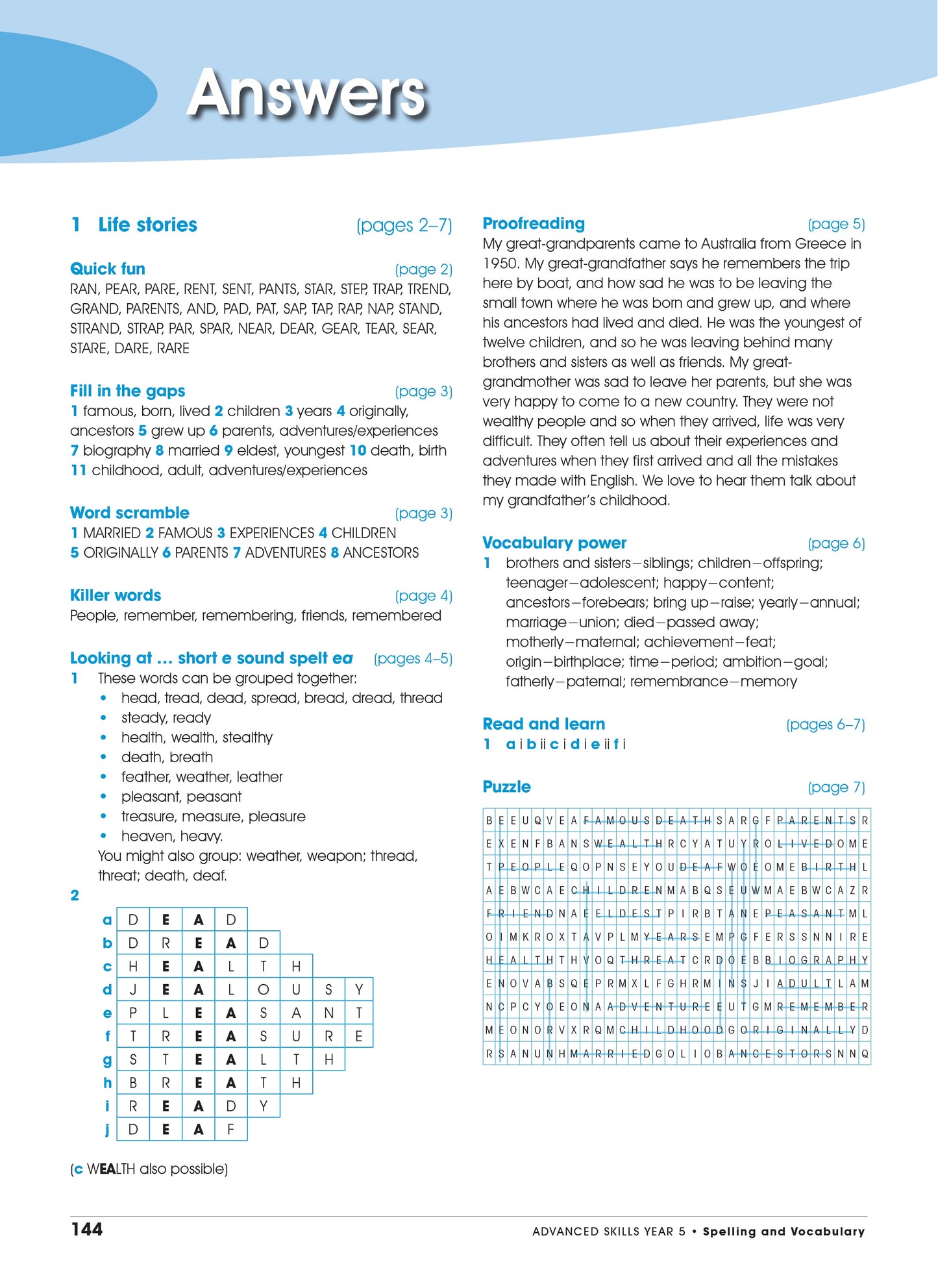 Excel Advanced Skills - Spelling and Vocabulary Workbook Year 5