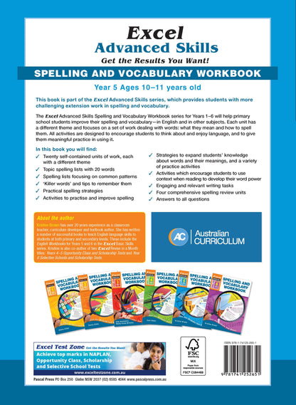 Excel Advanced Skills - Spelling and Vocabulary Workbook Year 5