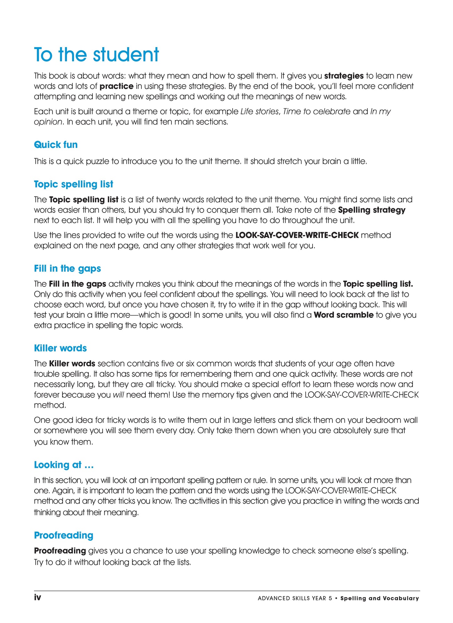 Excel Advanced Skills - Spelling and Vocabulary Workbook Year 5